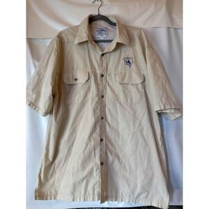 Vintage Guy Harvey Mens Fishing shirt Button Up SS Sailfish Graphic Beige 2XL‎